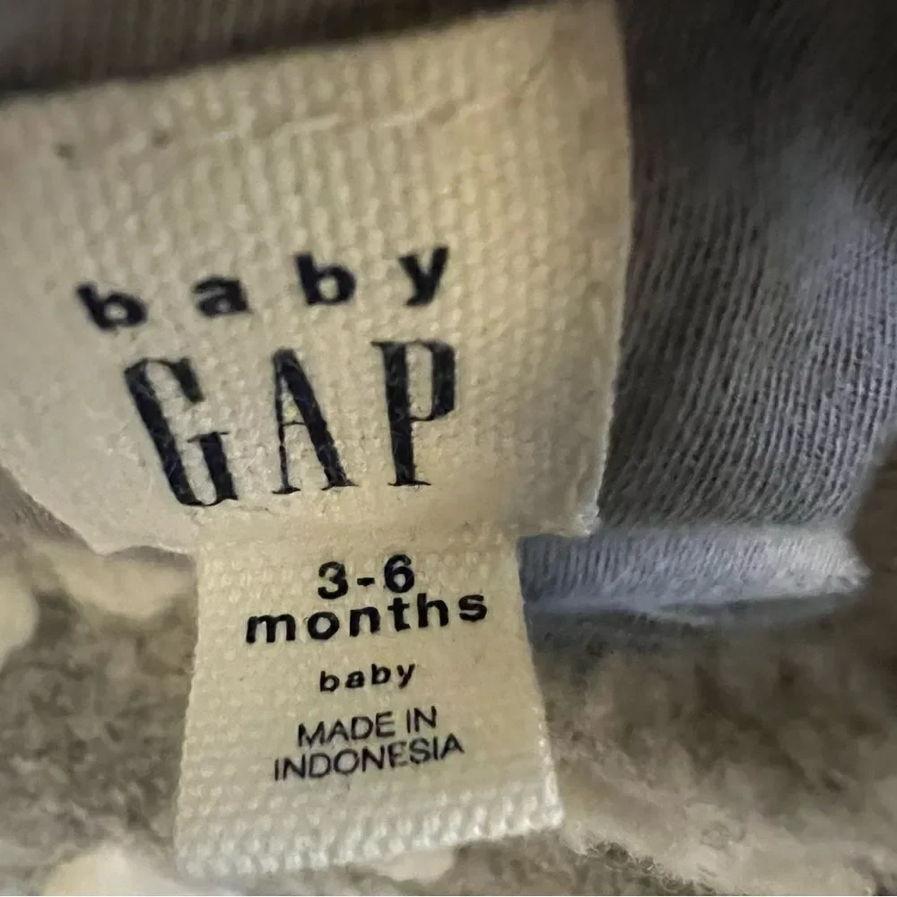 Baby Gap Fuzzy Swiss Polka Dot Sleeveless Dress, Size 3-6 Months Grey/White NWOT